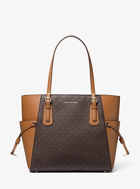 voyager small logo tote bag michael kors|Michael Kors voyager tote merlot.